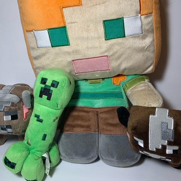Minecraft lot of 5 plush toys creeper pig alex - Picture 3 of 5
